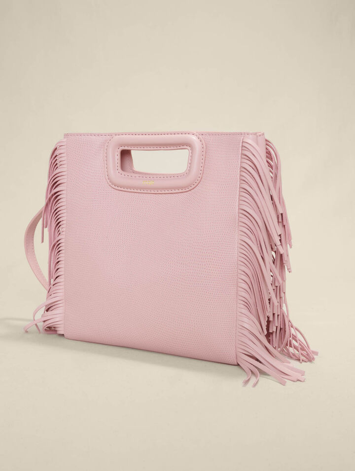 Lizard effect embossed leather M