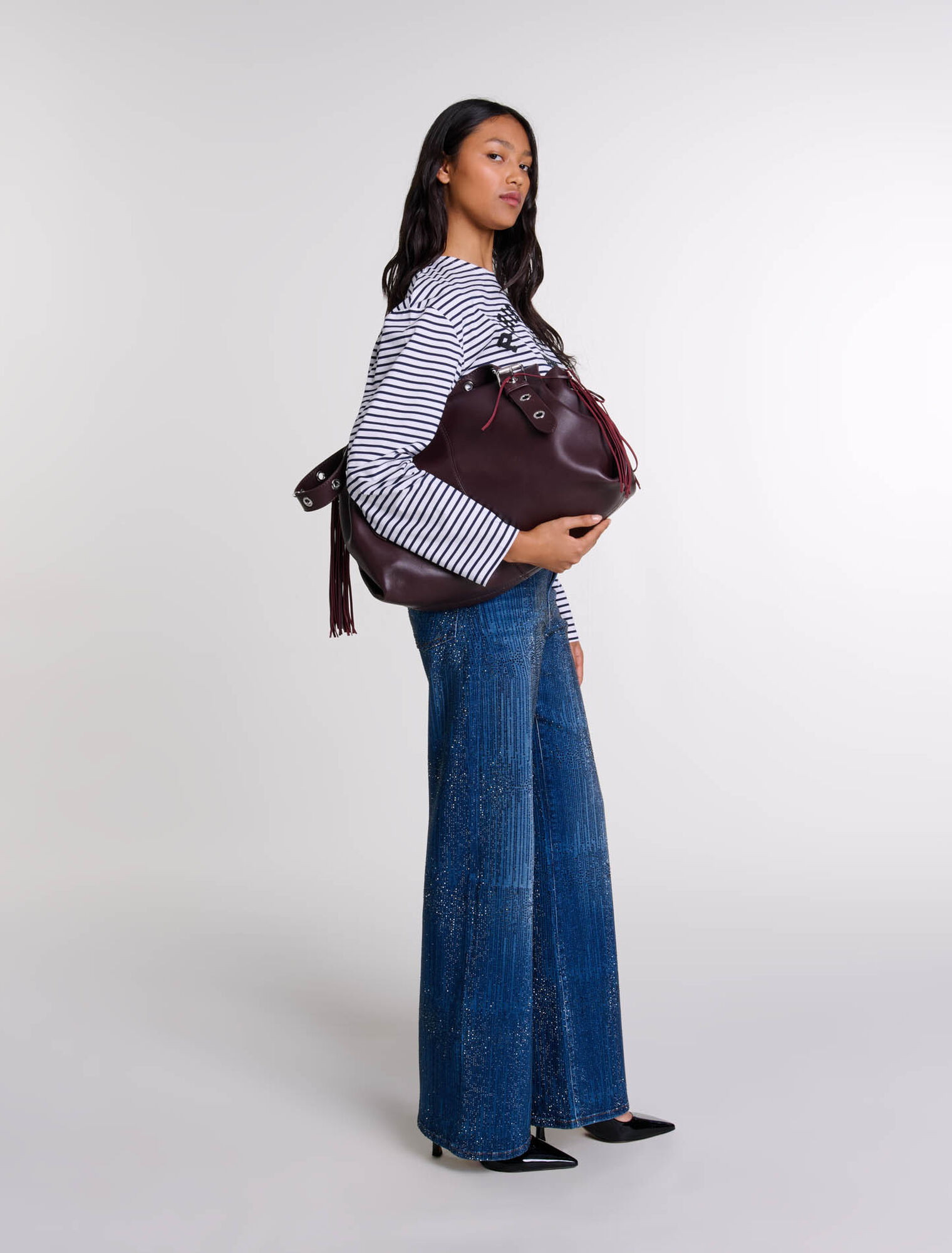 Cropped short-sleeves T-shirt