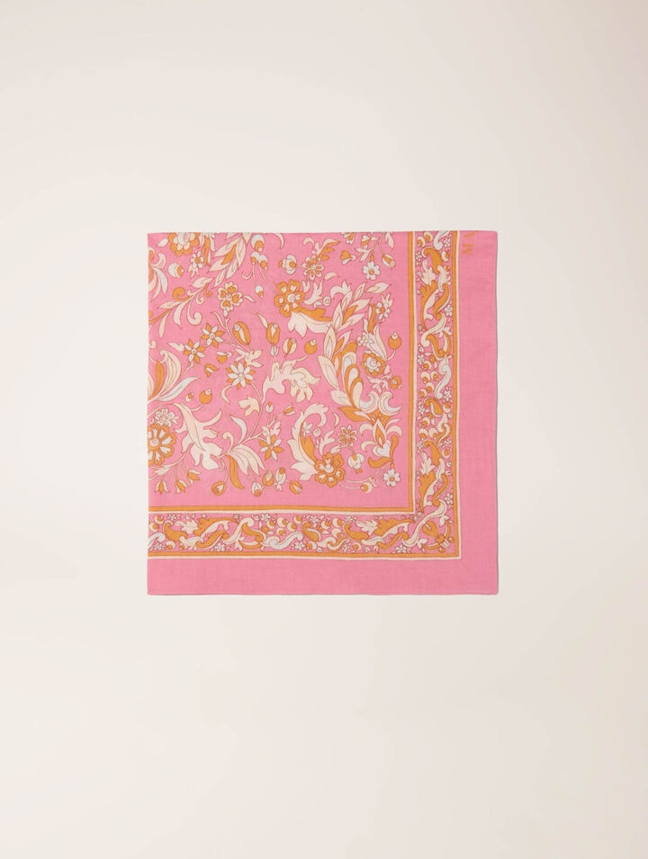 Foulard 65 x 65 imprimé fleurs