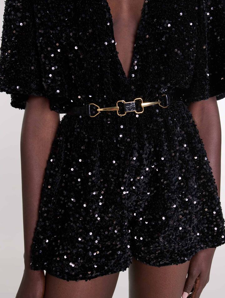 Ceinture en cuir et boucle mors