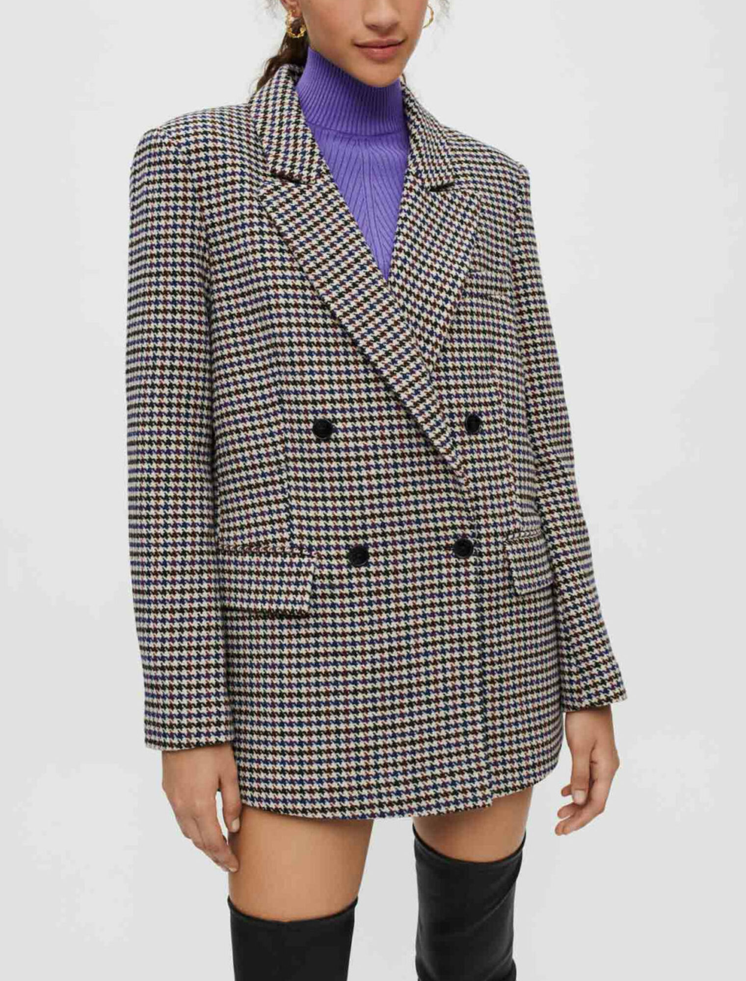Wide, thick houndstooth jacket
