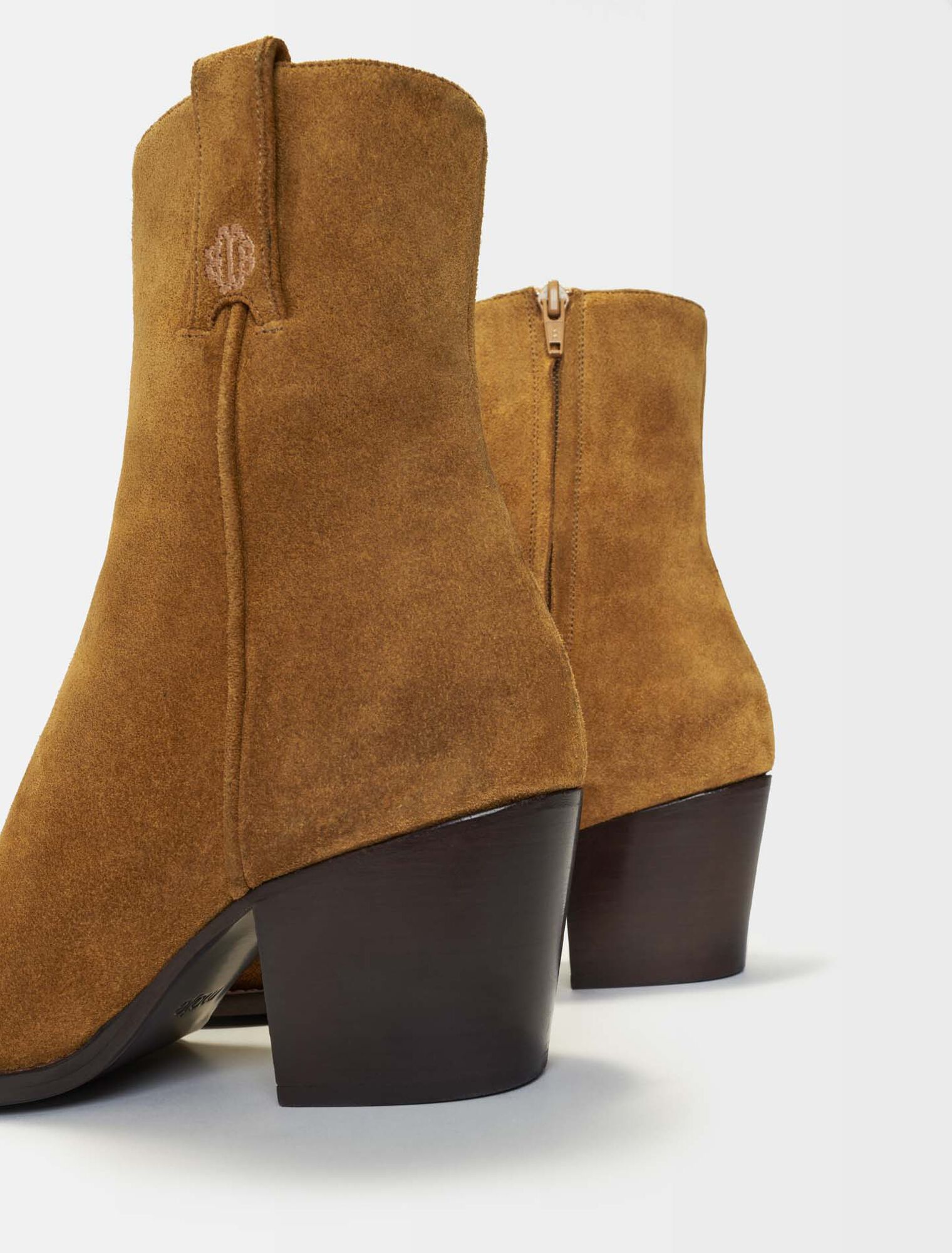 Camel suede boots