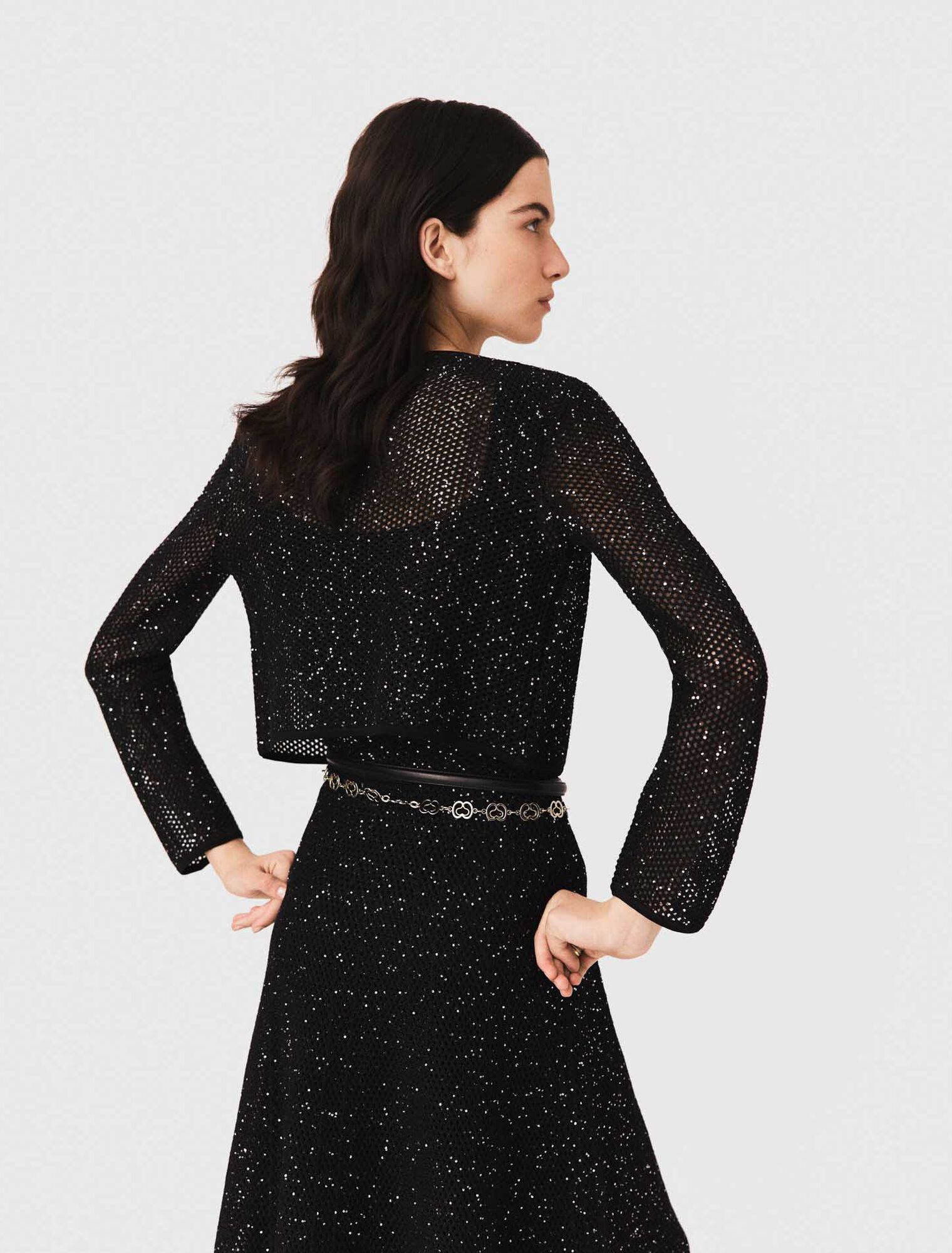 Rhinestone knit cardigan