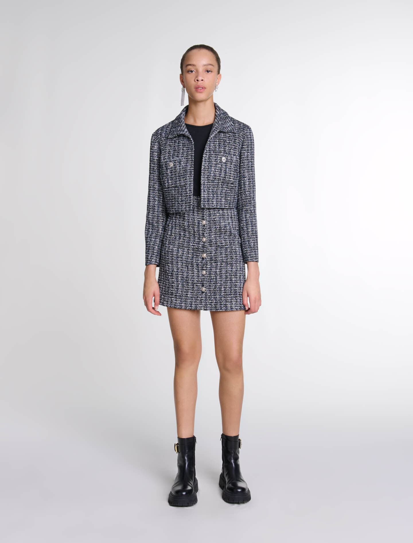 Robe maje tweed hot sale