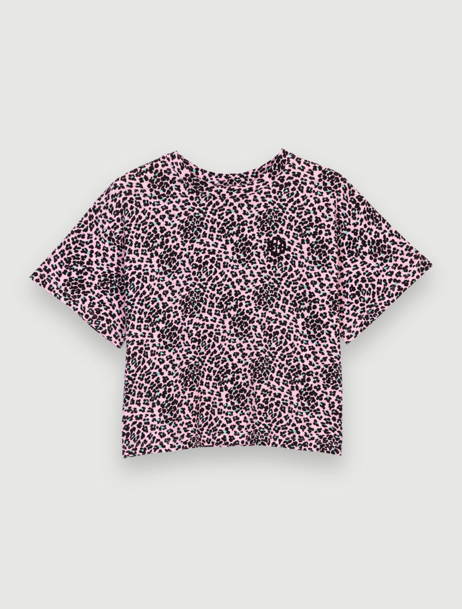Leopard print cotton T-shirt