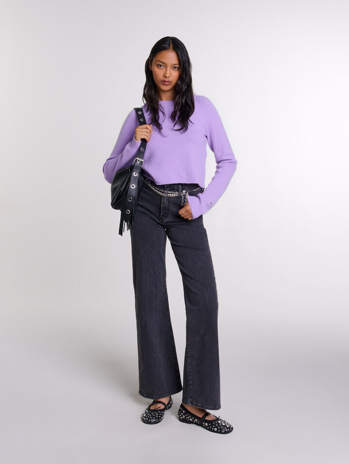 Jean baggy à ceinture noir