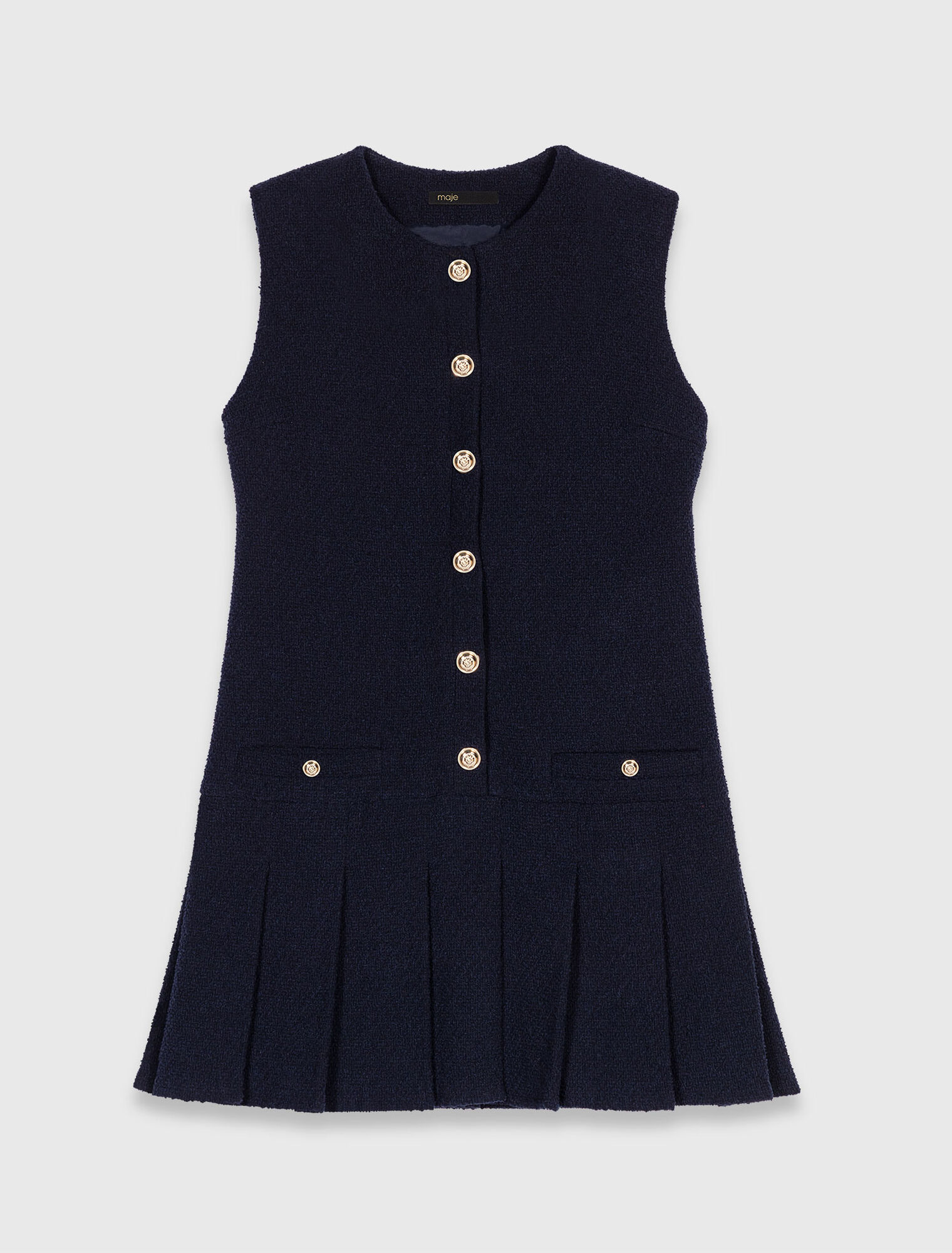 Robe courte en tweed et col amovible