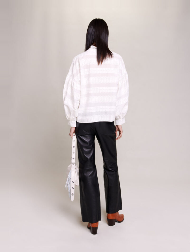 Chemise brodée à volants