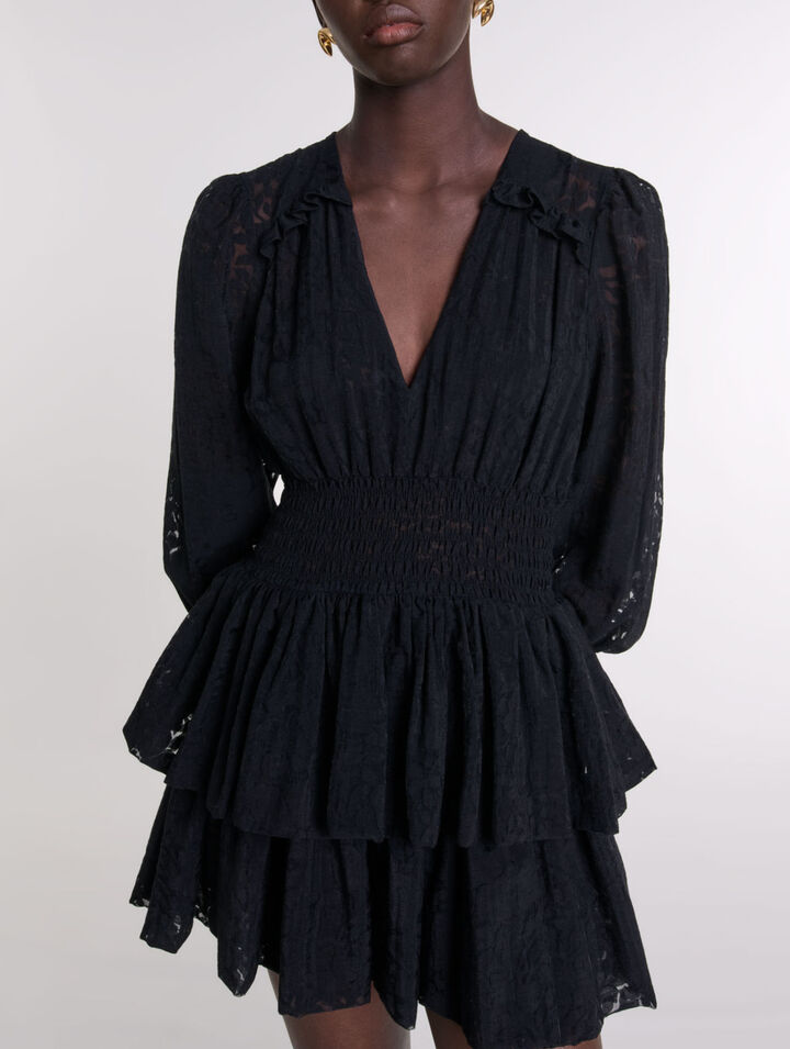 Layered-effect patterned dress