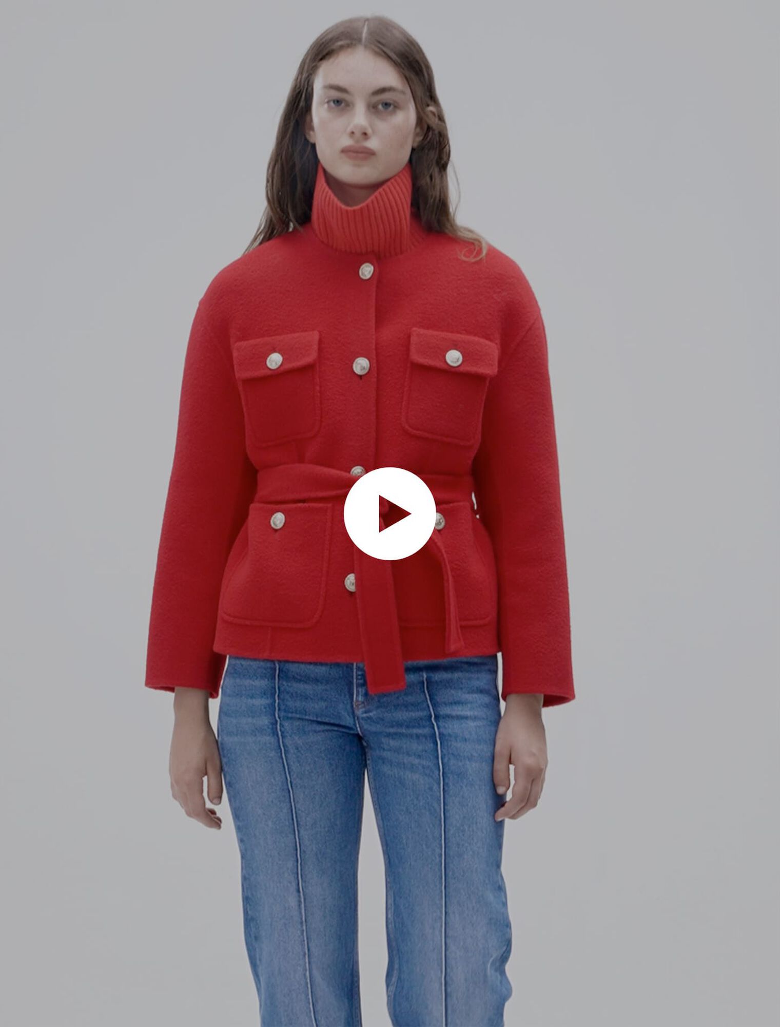 Veste double face ceinturée