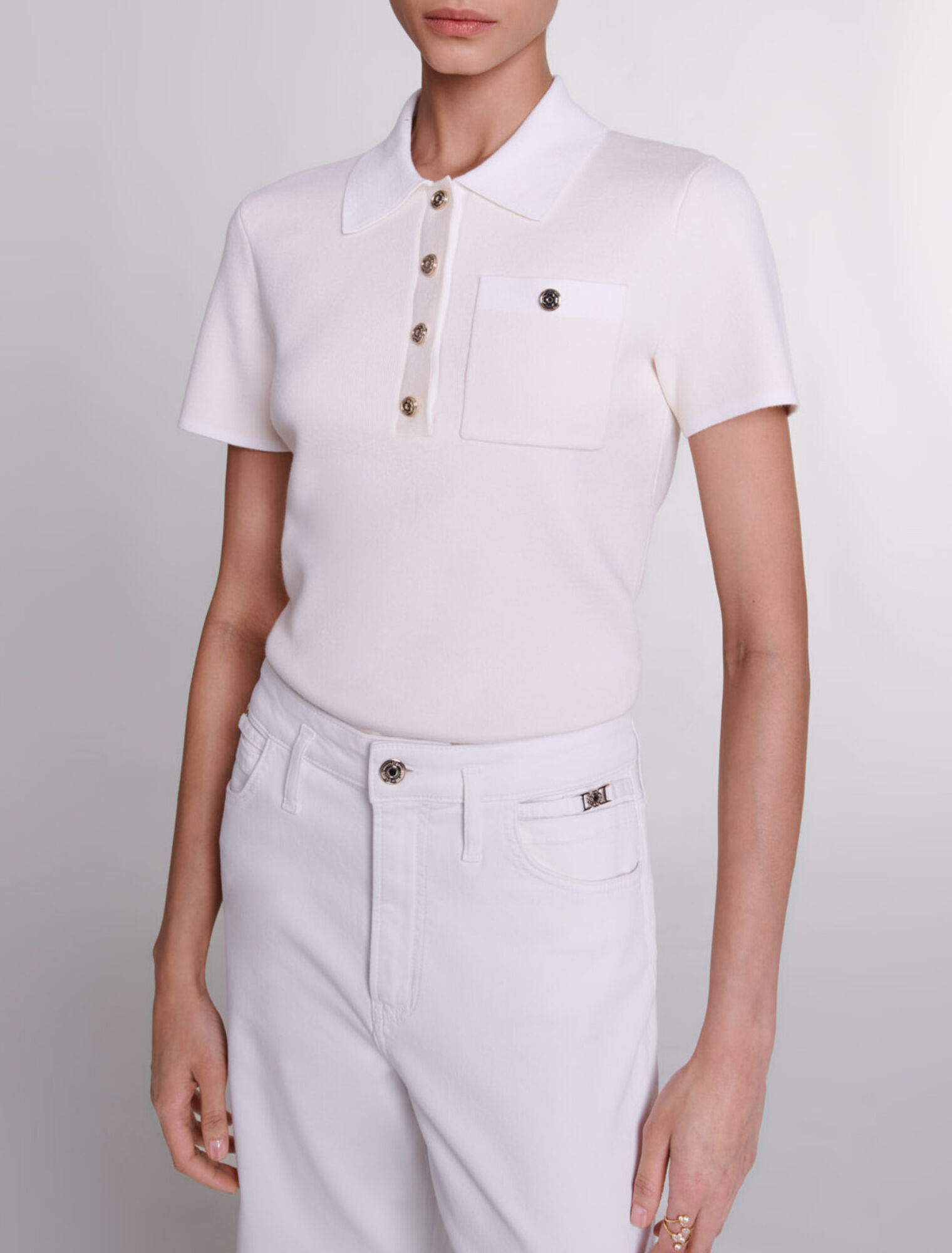 Top en maille à col polo
