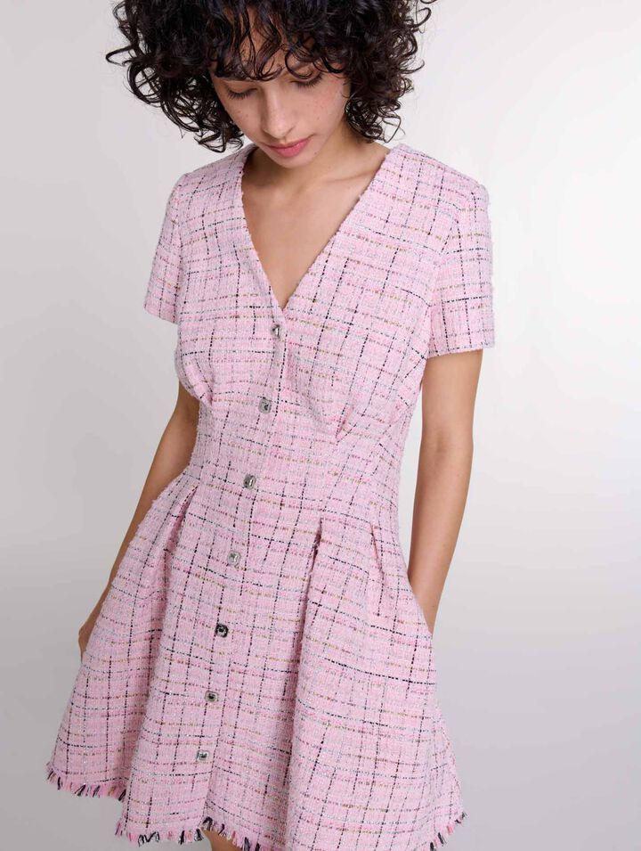 Robe babydoll en tweed