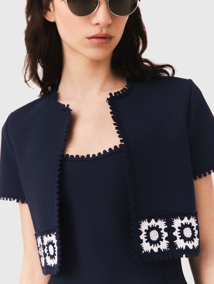 Cardigan avec empi&egrave;cements crochet