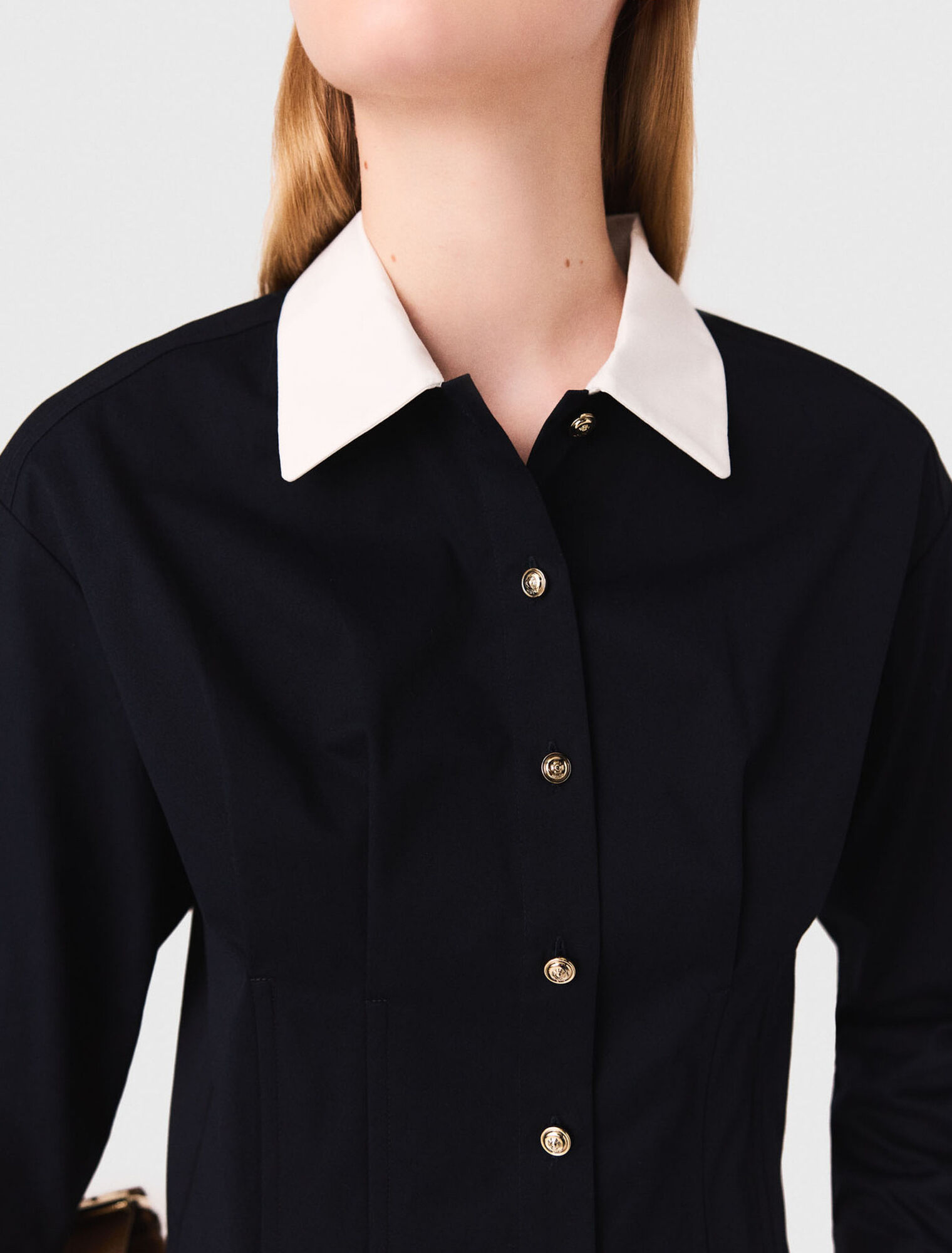 Chemise courte en popeline