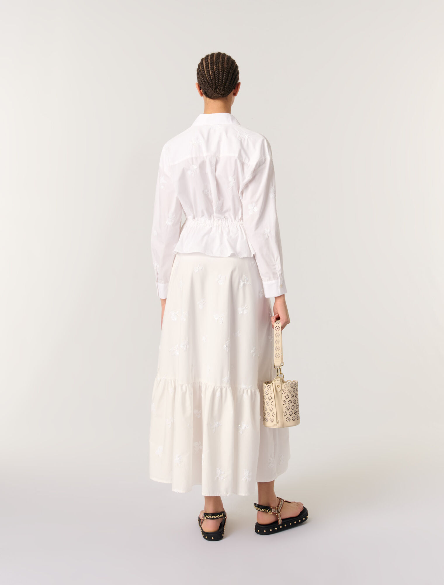 Chemise courte brodée