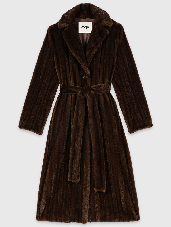 Long faux fur coat