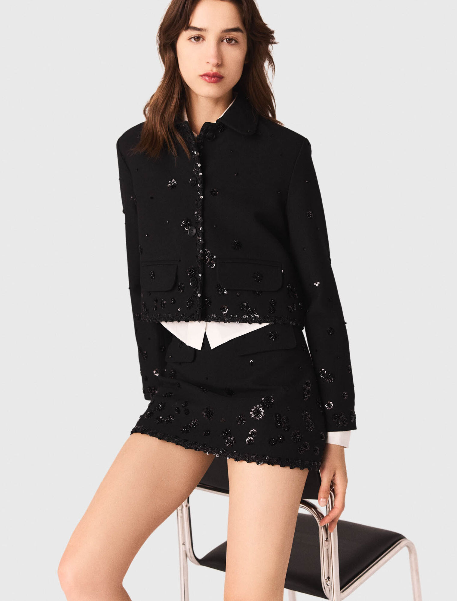 Veste courte brodée
