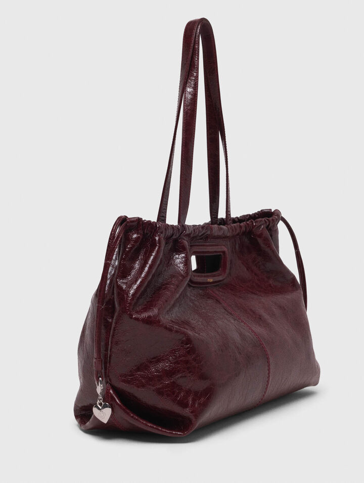 Sac M Tote en cuir craquelé