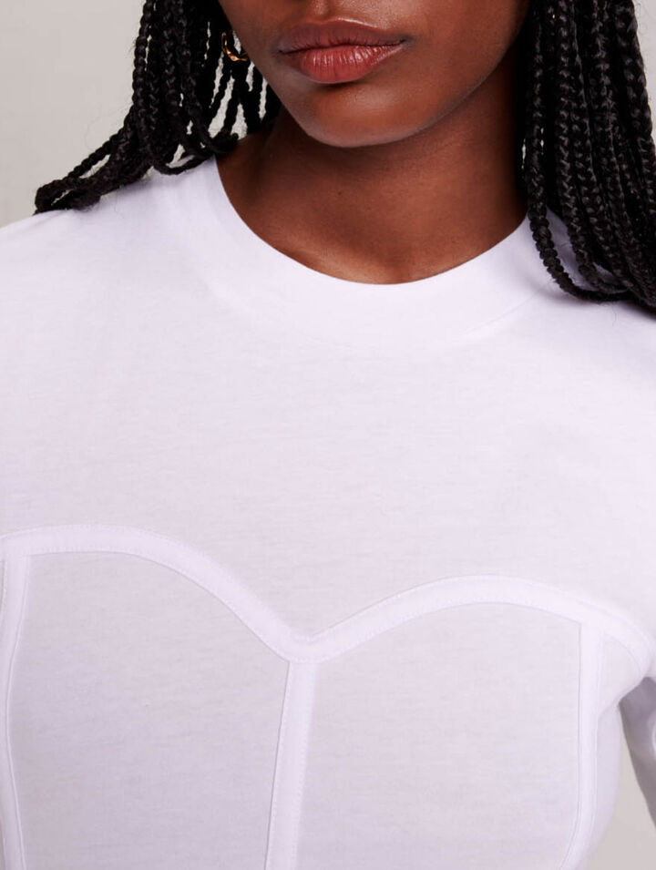Corset-effect T-shirt