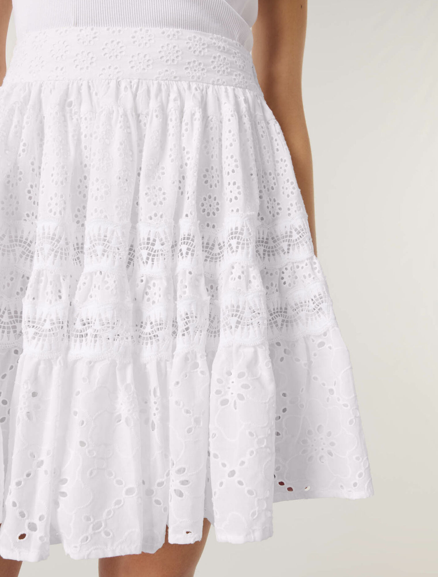 Short embroidered skirt