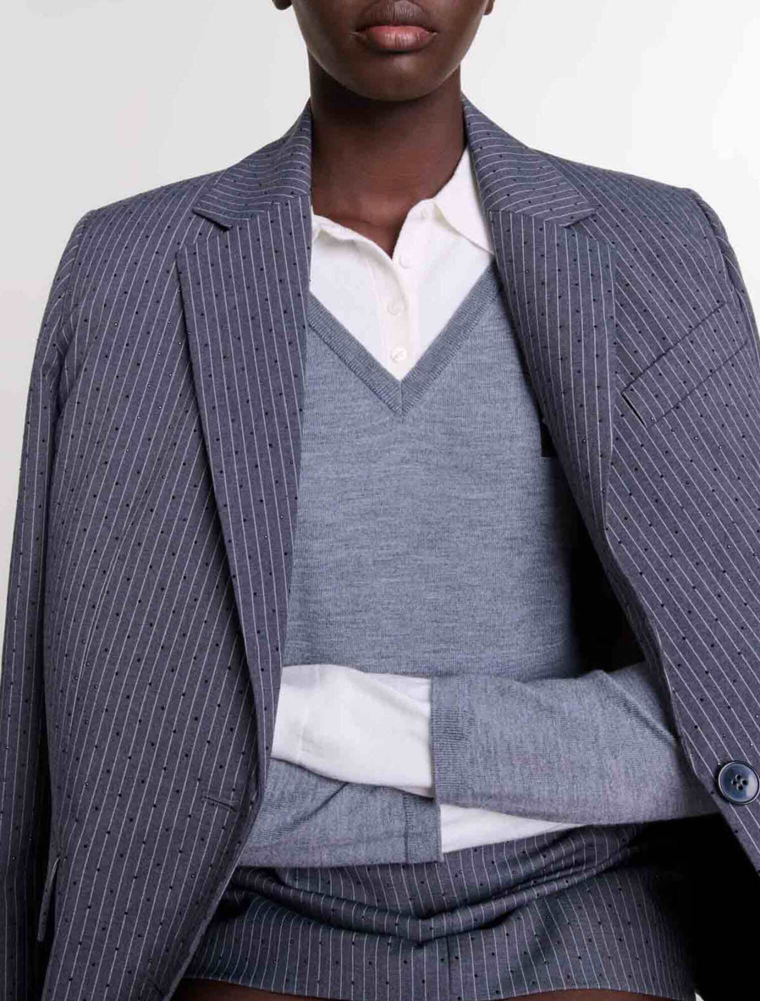 Veste de tailleur strass&eacute;e