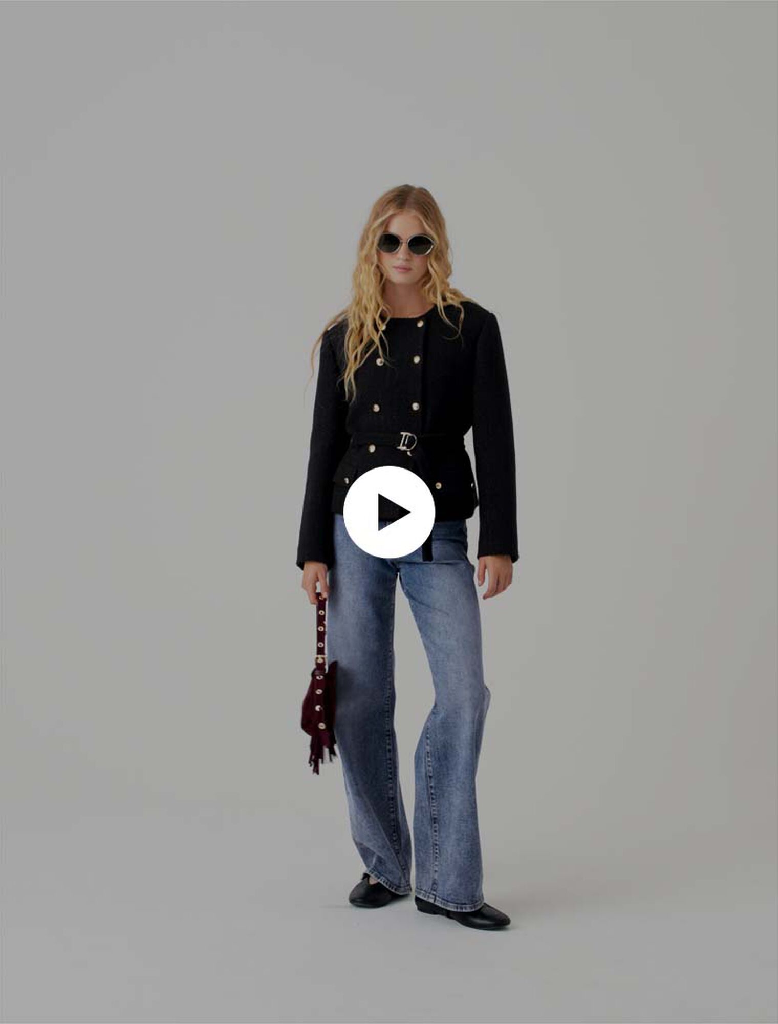 Veste mi-longue double boutonnage