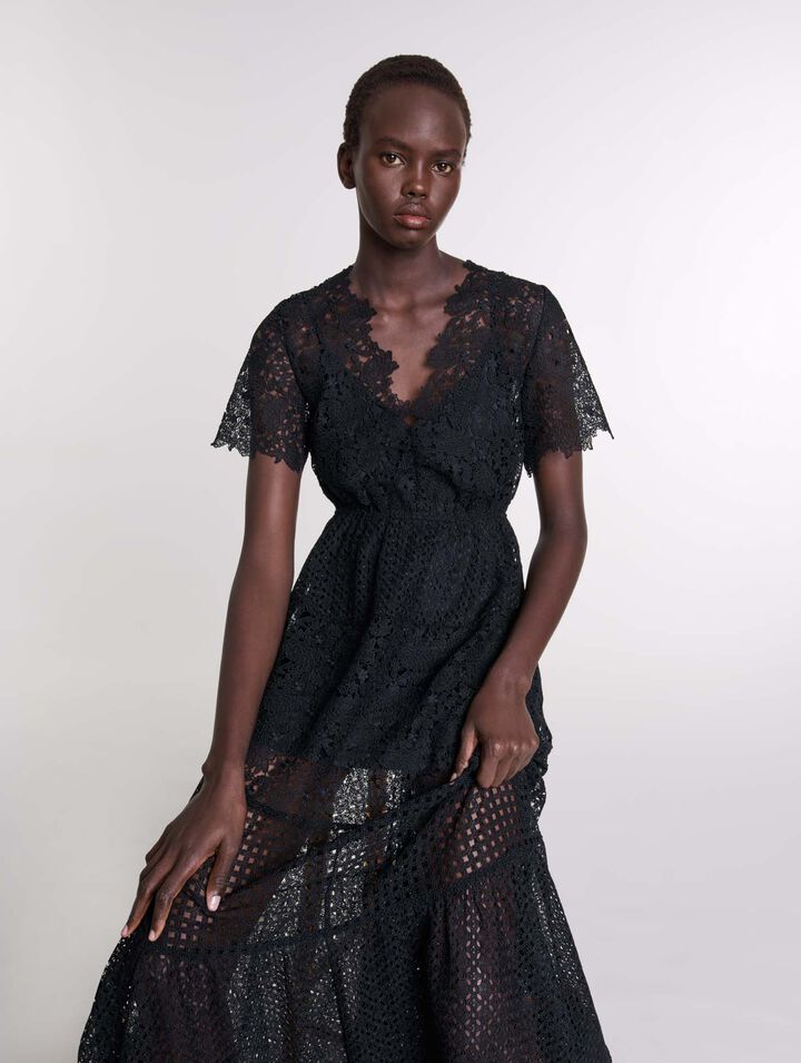 Robe longue en dentelle