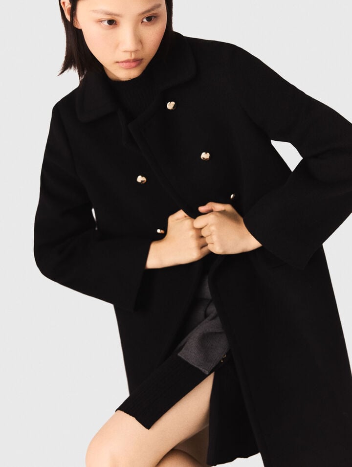Manteau long en laine melangée