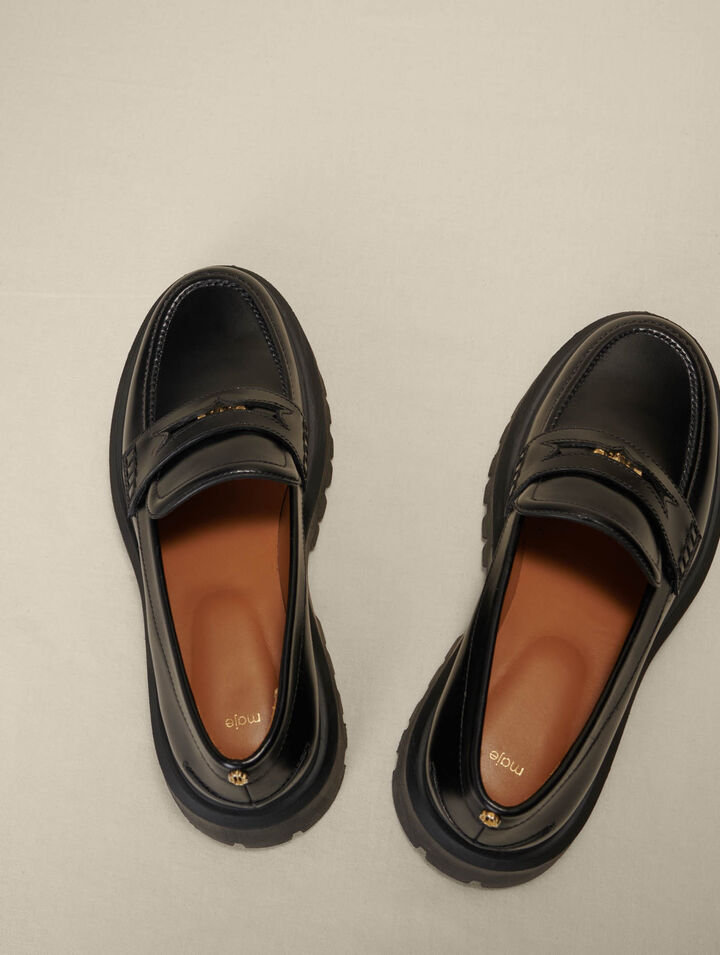 Mocassins en cuir &agrave; plateforme
