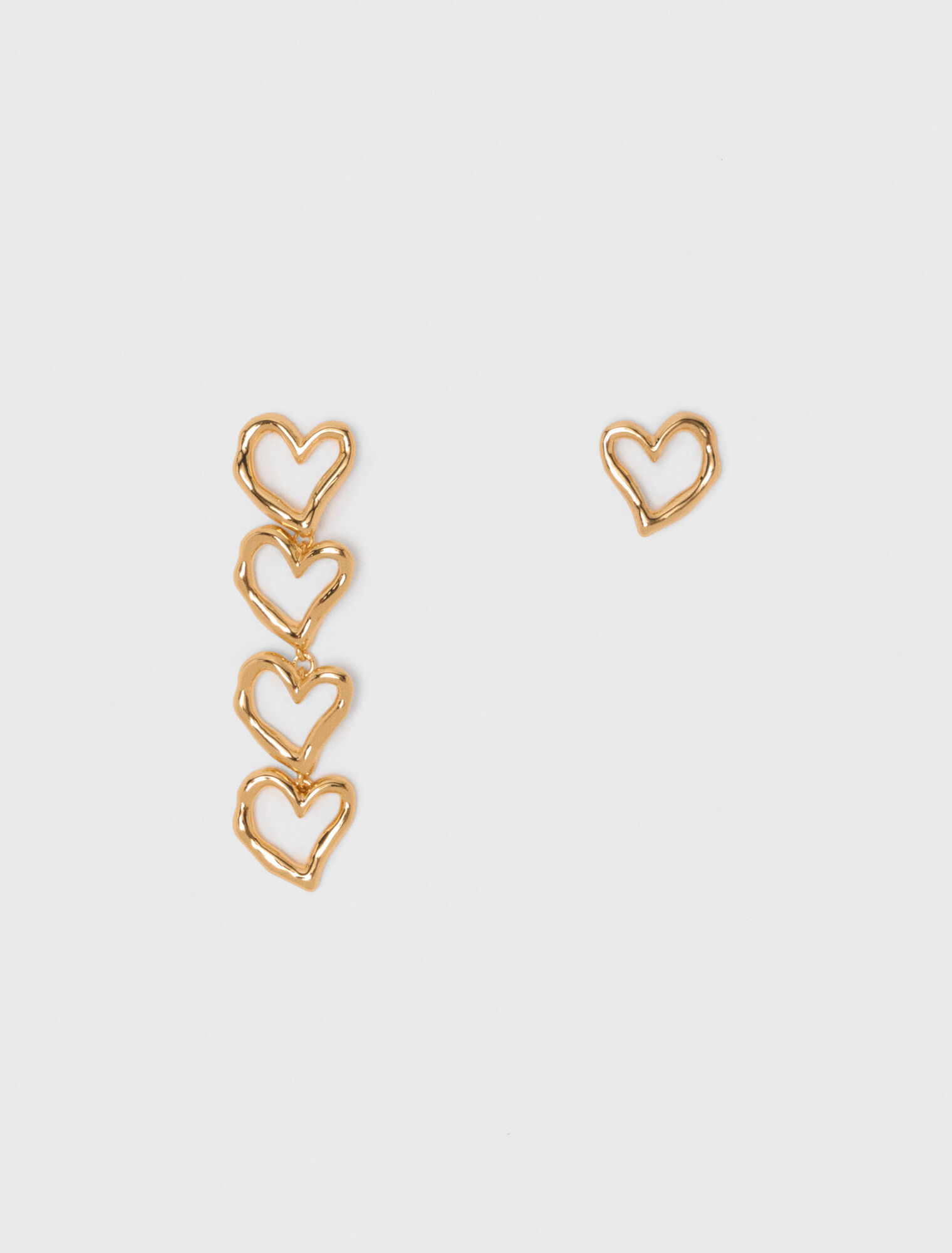 Boucles d'oreilles cœur asymétrique