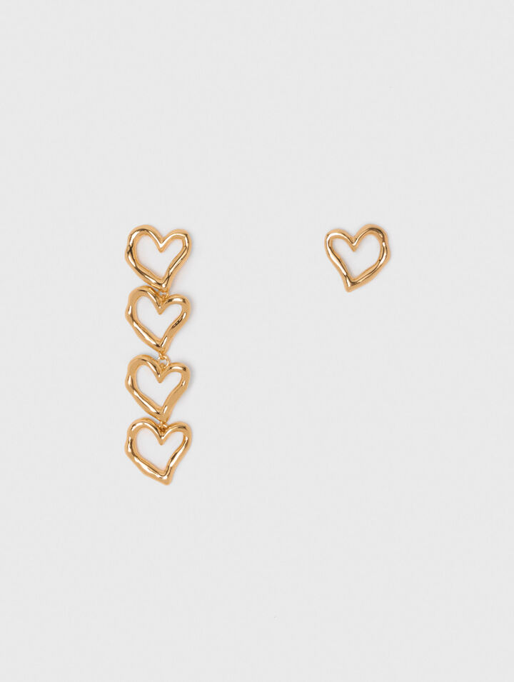 Boucles d'oreilles cœur asymétrique
