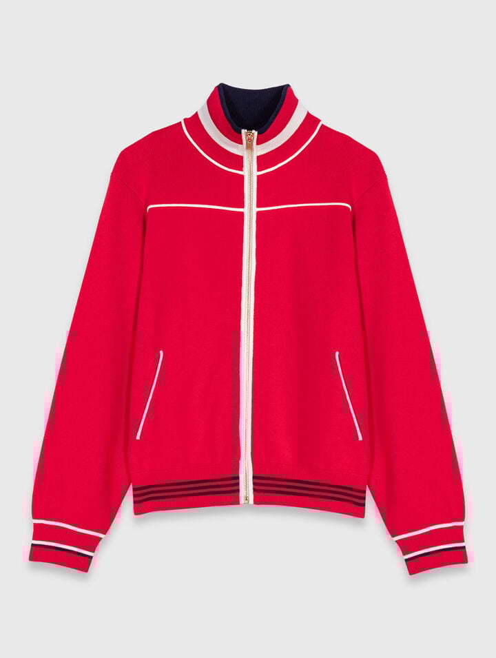 Cardigan zippé et taille élastiquée