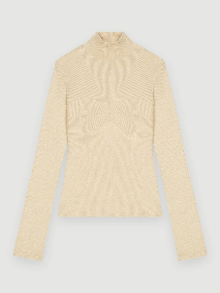 Fitted sweater with cut-outs