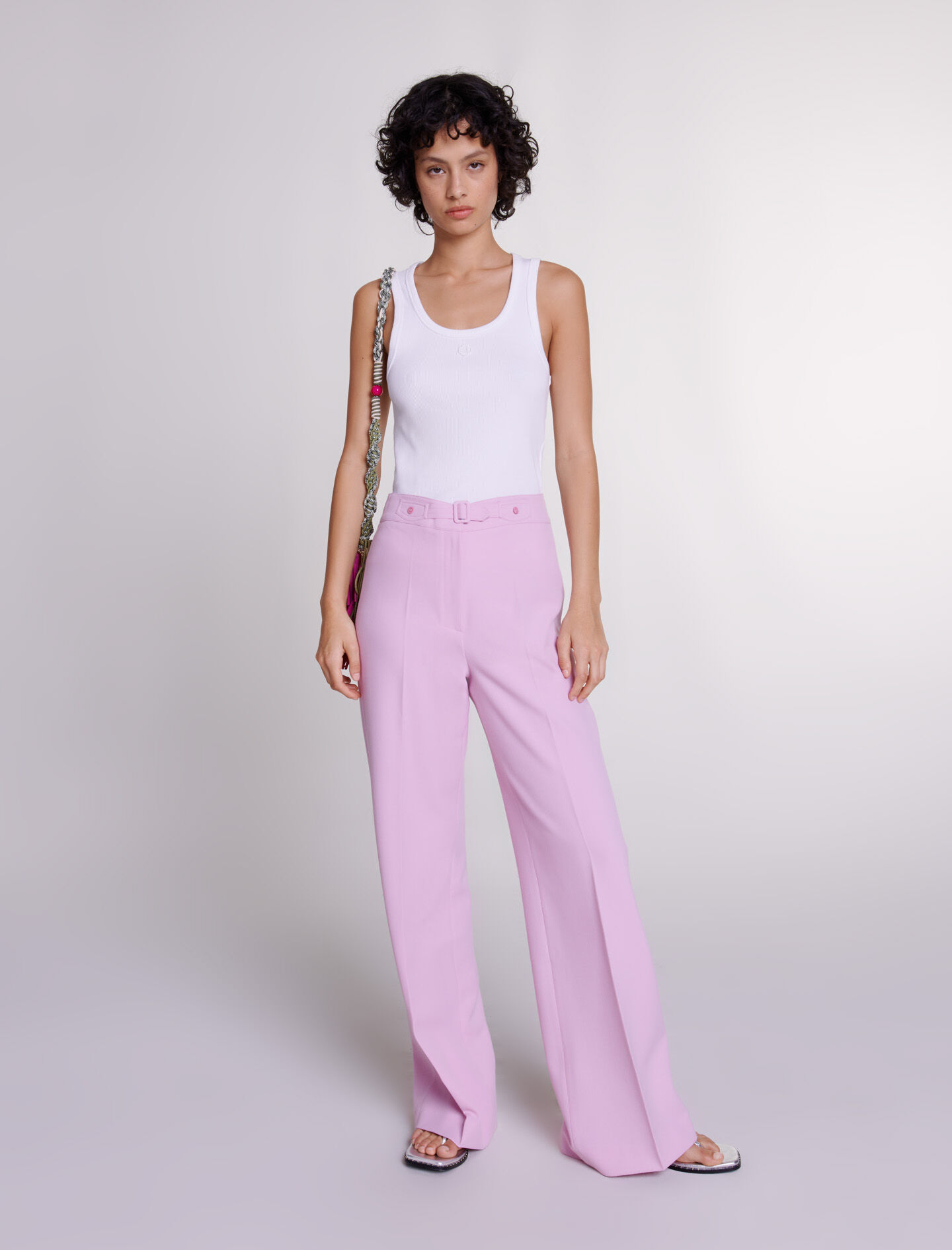 Wide leg suit trousers High waist trousers Maje