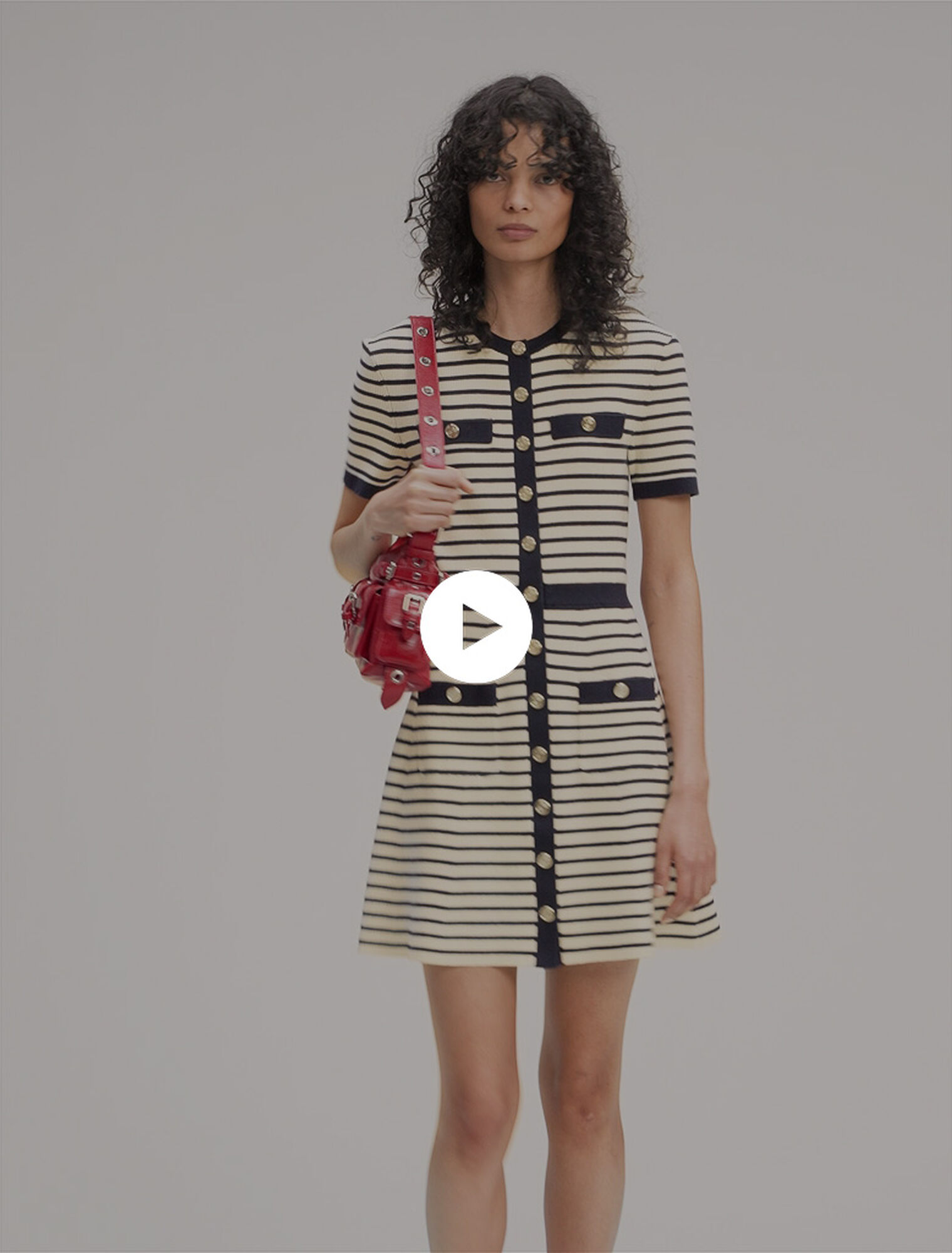 Rib knit short dress