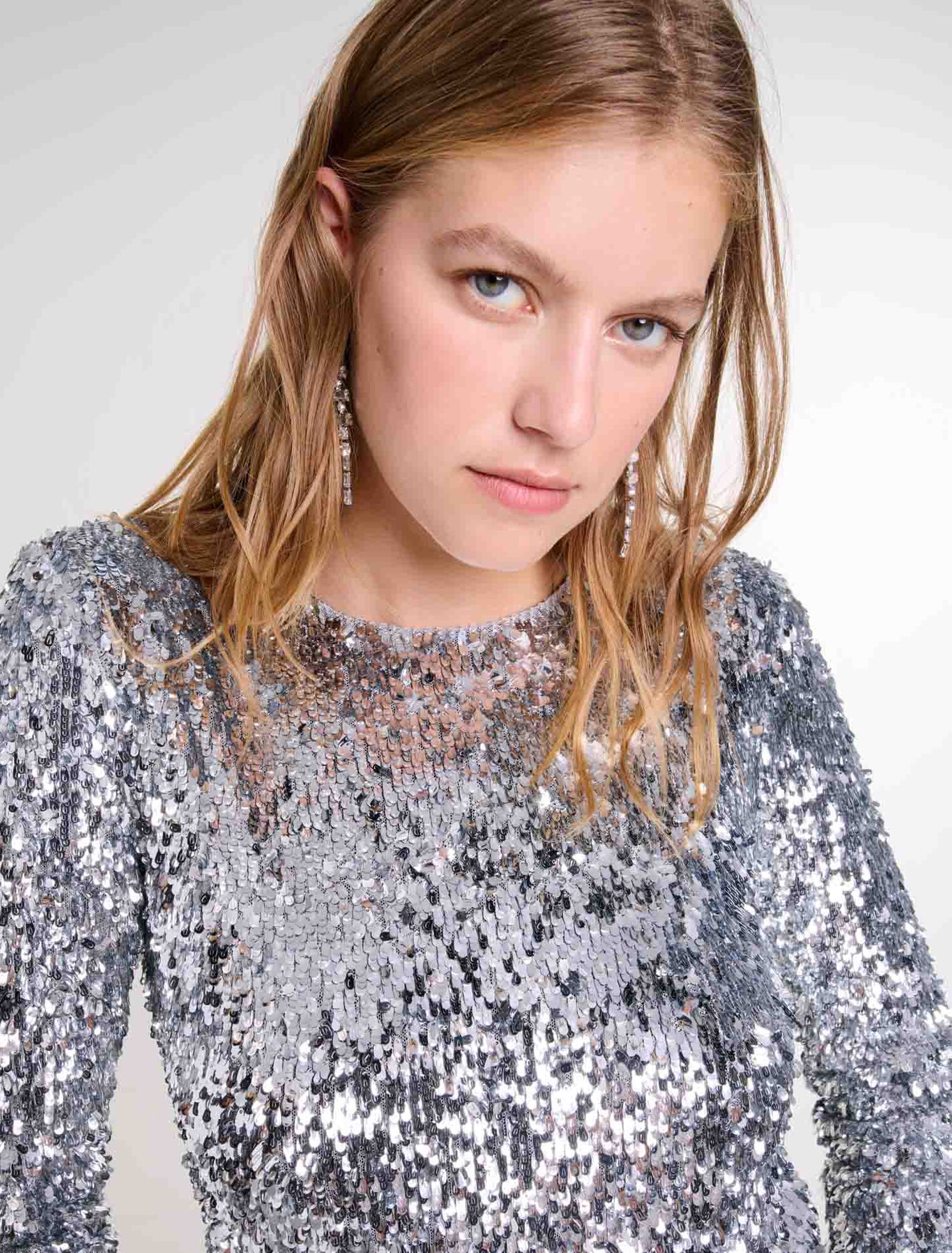 Top manches longues en sequins