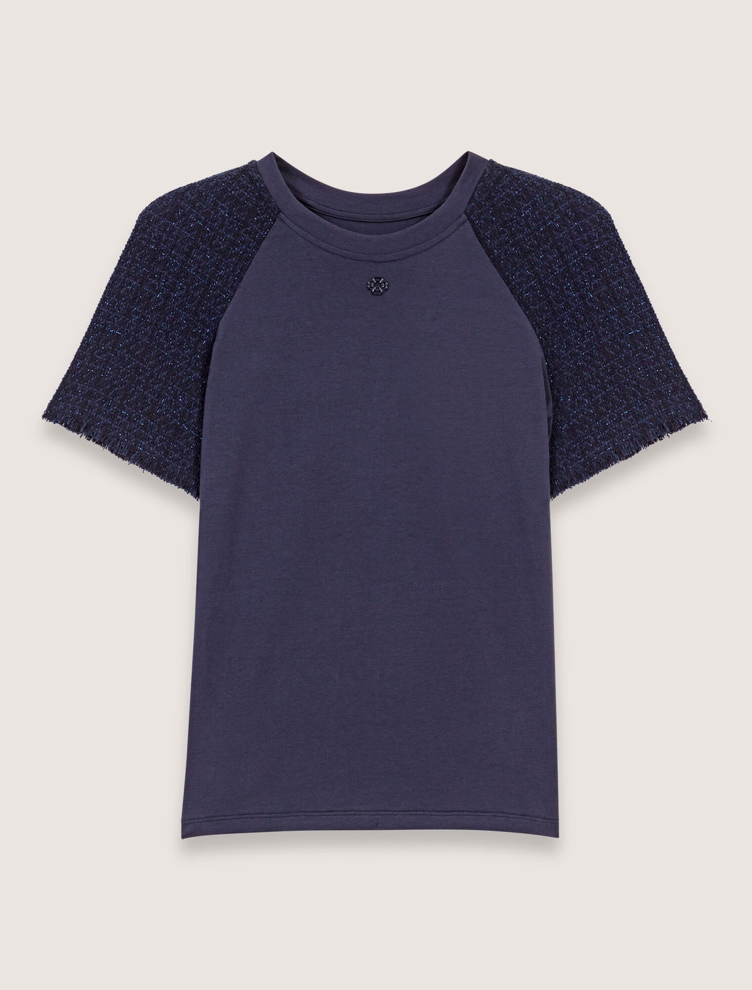 Tee-shirt à manches tweed