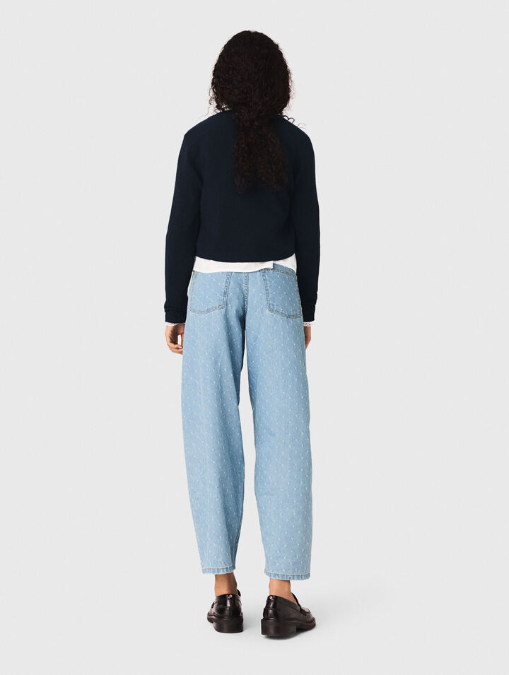 Cardigan &agrave; boutons n&oelig;ud bijoux