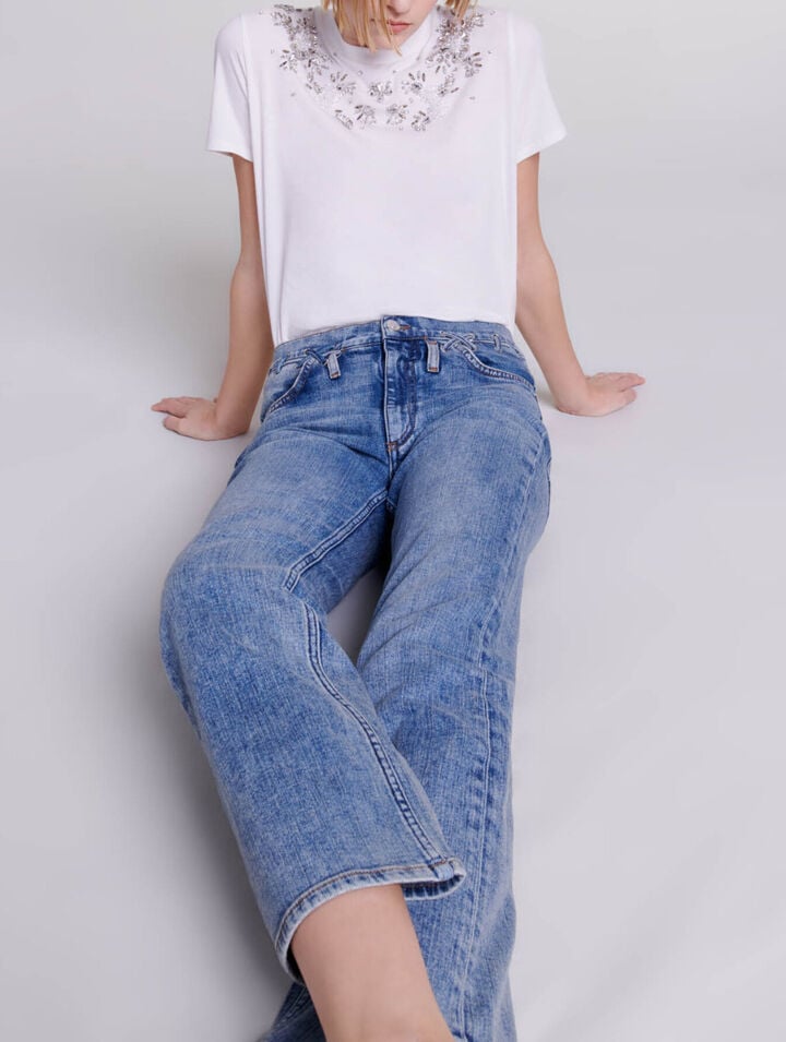 Jeans with braided details