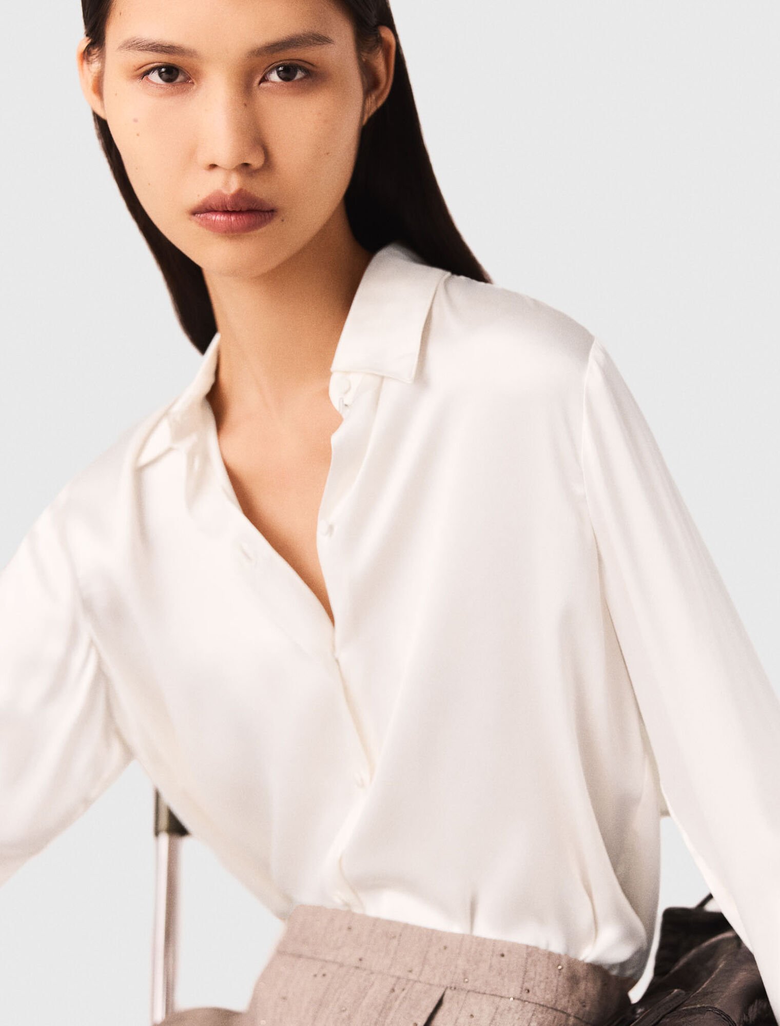 White silk shirt