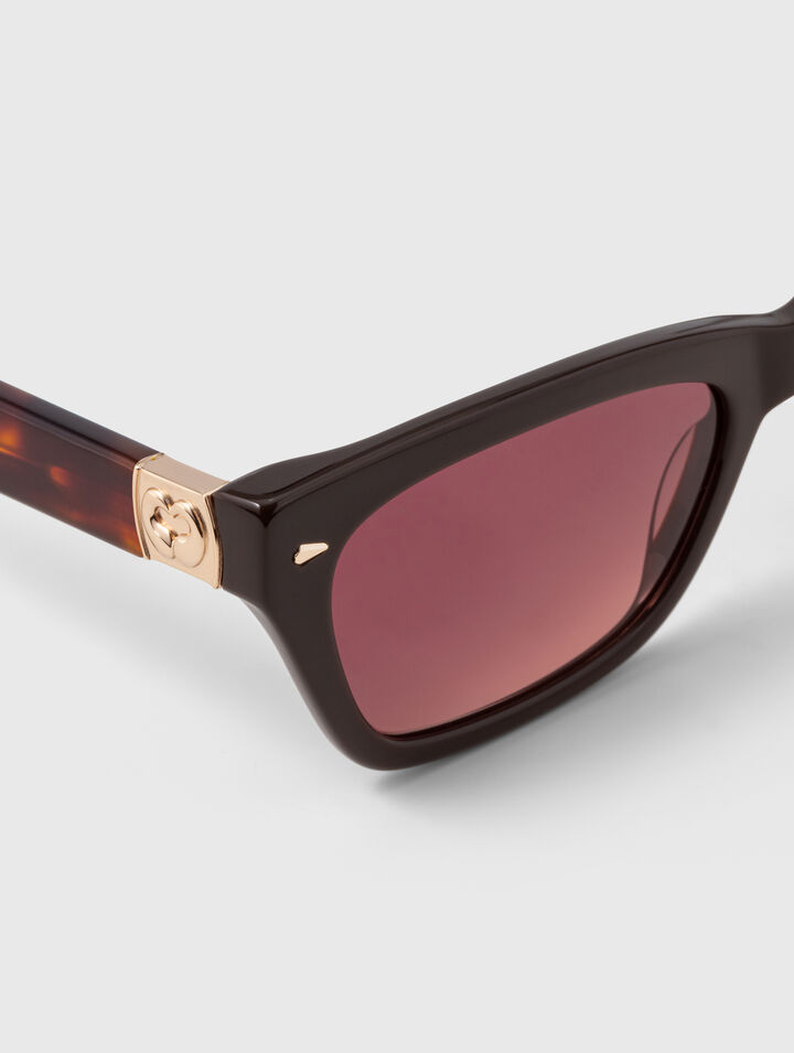Lunettes rectangles en ac&eacute;tate