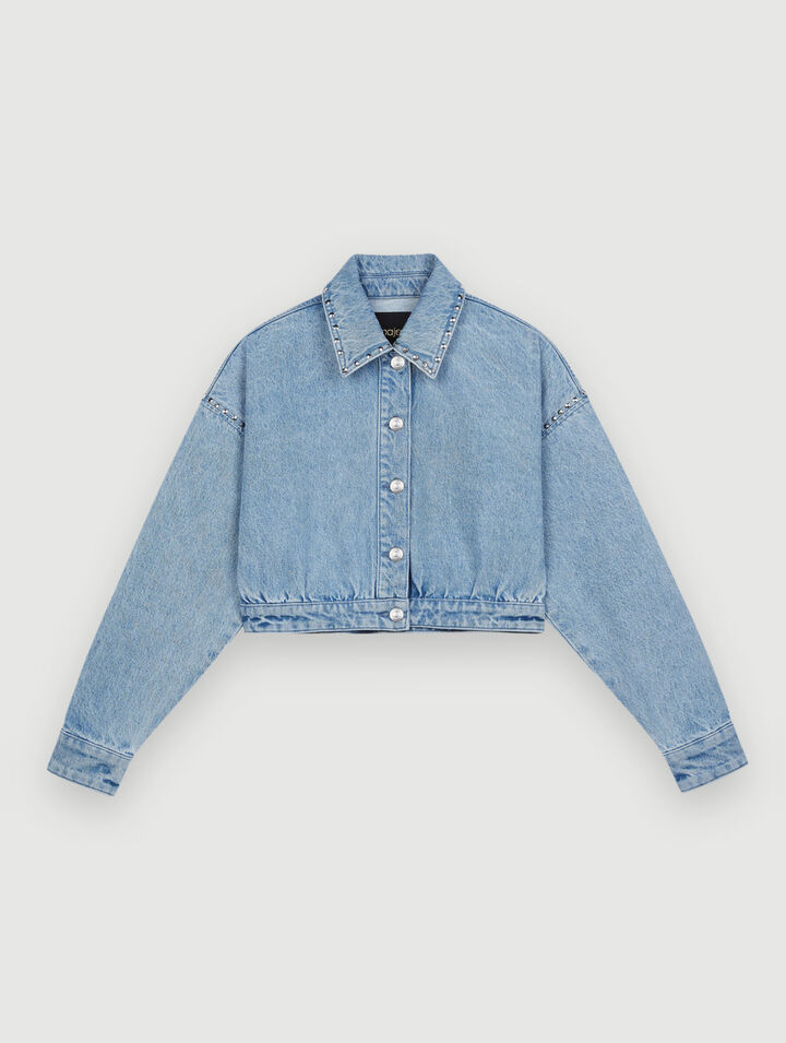 Denim jacket with studs
