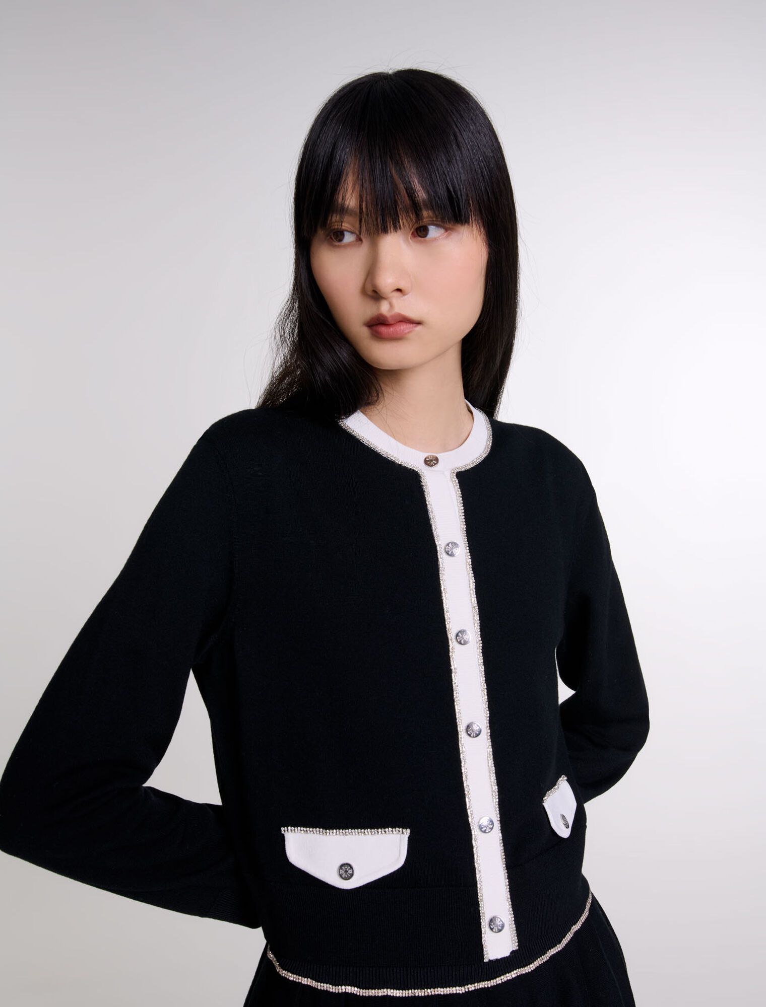 Cardigan avec détail de strass