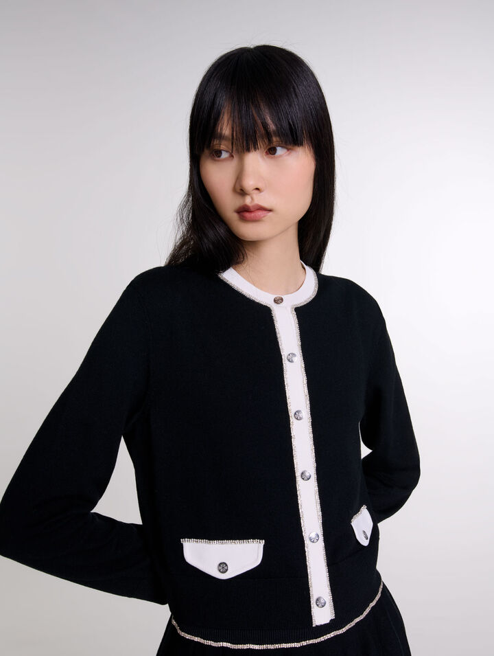Cardigan avec détail de strass