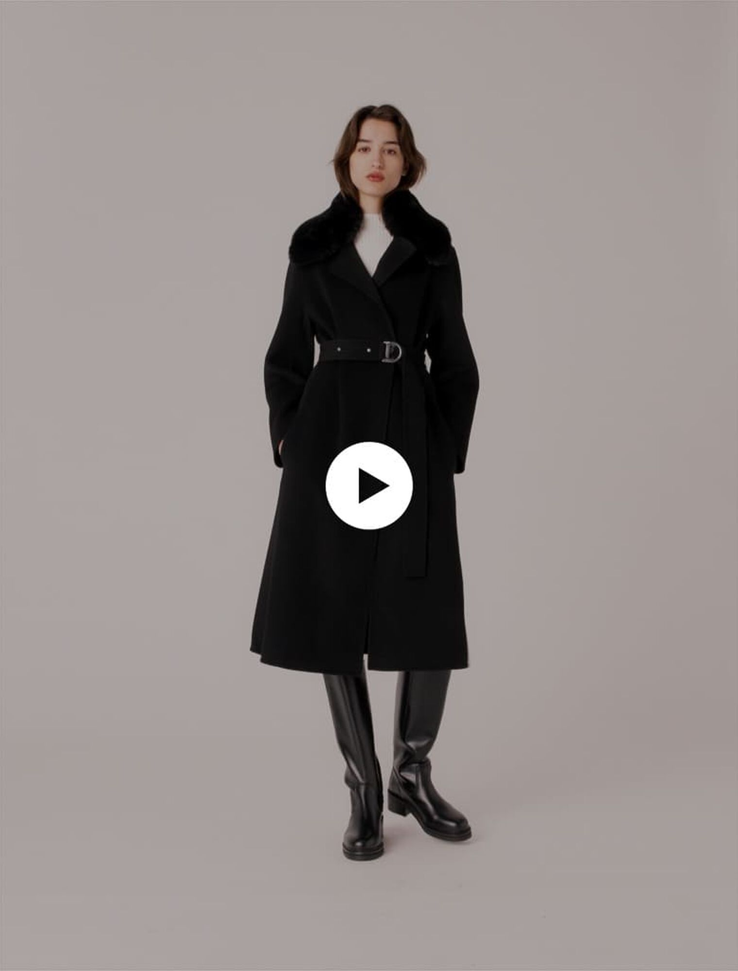 Manteau double face à col amovible