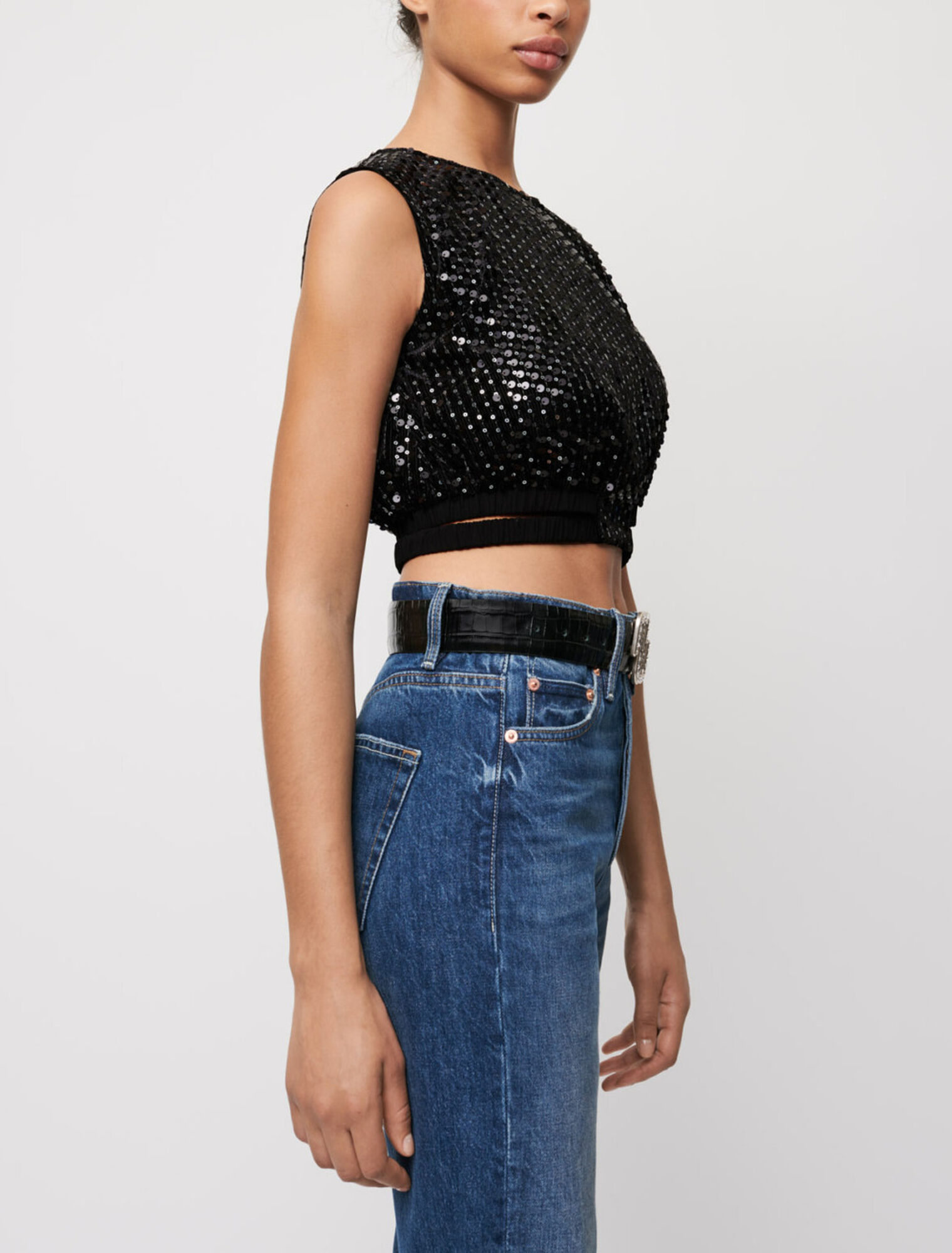 Sequin crop top