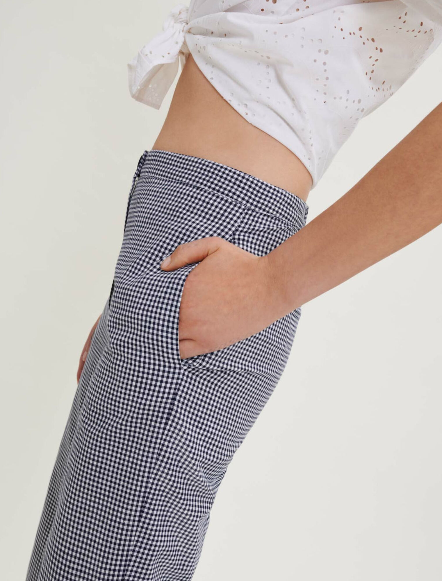 Pantalon en Vichy et dentelles