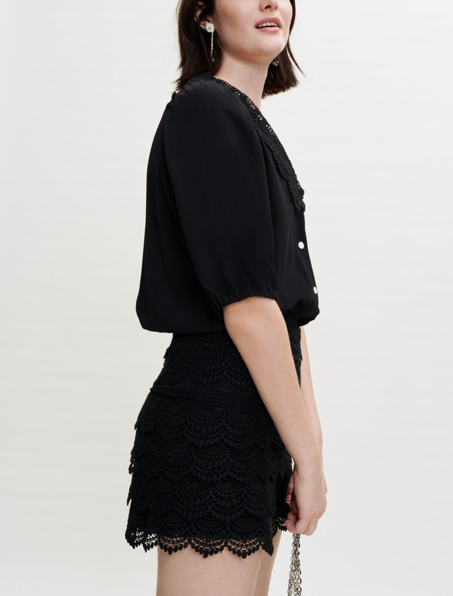Combinaison short en mix matière