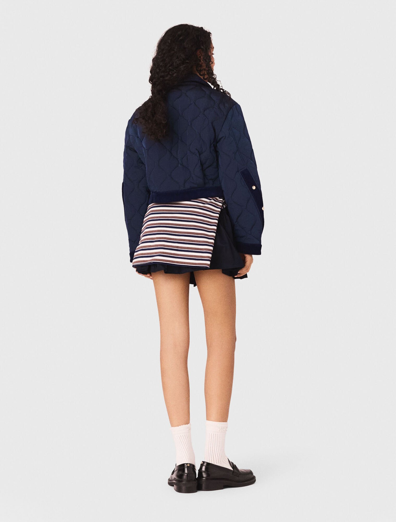 Quilted jacket with velvet details