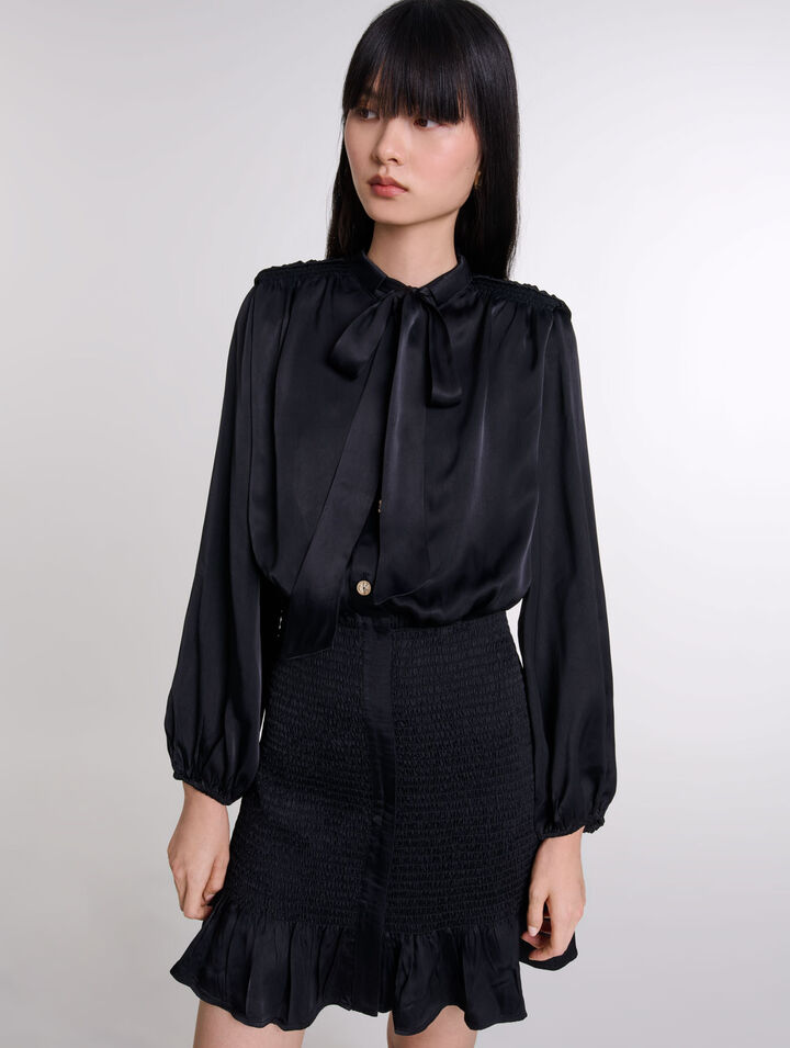 Robe courte smockée